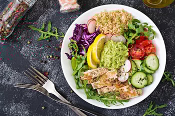 Greek Chicken Quinoa Salad Bowls